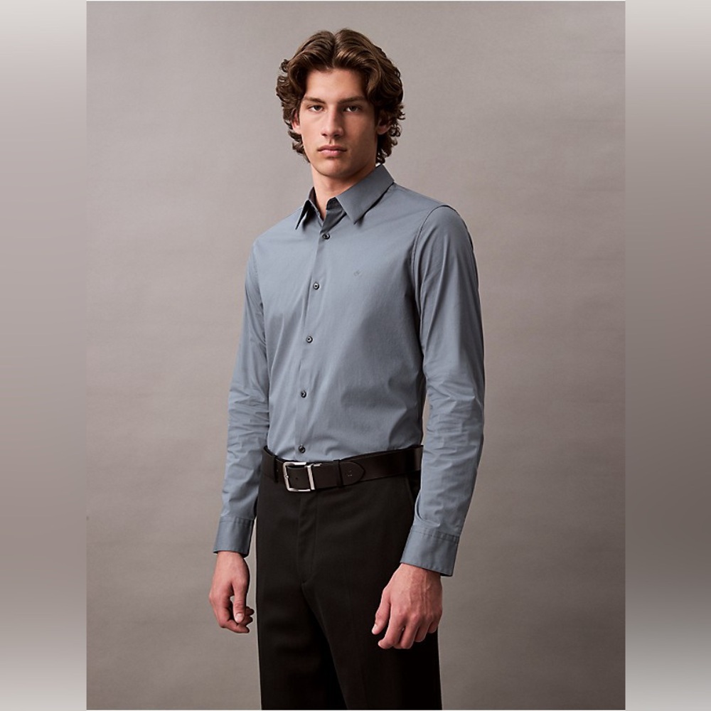 Calvin Klein Grey Button-Down Shirt Size S